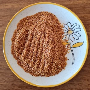 brown sesame on the plate